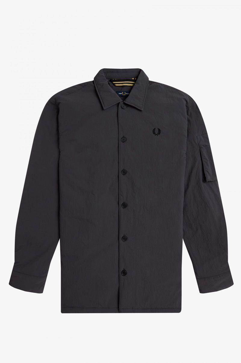 Camasa Barbati Fred Perry Patch Detail Overshirt Negrii | RO 1519TCEV